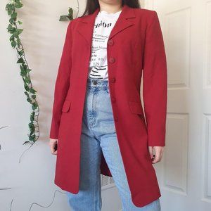 VINTAGE LONG RED COAT